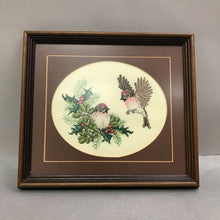 Load image into Gallery viewer, Framed Cross Stitch Birds &amp; Holly (11x13)
