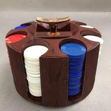 Load image into Gallery viewer, Vintage 1950's Bakelite Poker Chip Caddy Carousel with Chips
