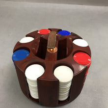 Load image into Gallery viewer, Vintage 1950's Bakelite Poker Chip Caddy Carousel with Chips
