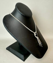 Load image into Gallery viewer, Vintage Black &amp; Clear Rhinestone Art Deco Waterfall Necklace As-Is (16")
