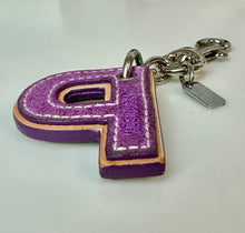 Load image into Gallery viewer, Vintage Coach Metallic Leather Y2K Initial P Bag Charm Keychain (4")
