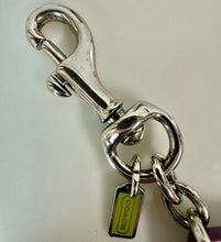 Load image into Gallery viewer, Vintage Coach Metallic Leather Y2K Initial P Bag Charm Keychain (4")
