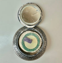 Load image into Gallery viewer, Antique STR Washington Irving Silvertone Souvenir Powder Compact Mirror (2")

