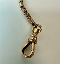 Load image into Gallery viewer, Antique B&amp;D Two-Tone Gold Filled Coil Watch Fob Chain w/ Spherical Charm (7")
