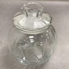 Load image into Gallery viewer, Libbey Glass Jack-O-Lantern Pumpkin Candy Jar Clear Glass Canister (6.5")
