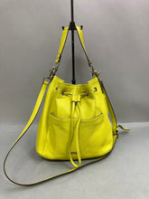 Load image into Gallery viewer, Coach Avery Celeron Lime Green Pebble Leather Drawstring Tote Purse (12x13")
