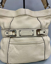 Load image into Gallery viewer, Tignanello Beige Pebble Leather Shoulder Bag Purse (13x12")
