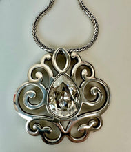 Load image into Gallery viewer, Brighton Alcazar Blaze Clear Crystal Swirl Pendant on 18" Chain
