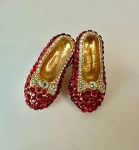 Load image into Gallery viewer, Vintage Bejeweled Dorothy's Ruby Slippers Brooch Pin (1.5")
