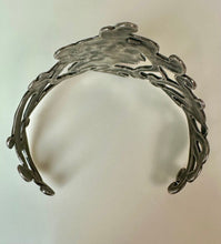 Load image into Gallery viewer, Vintage Art Nouveau Sterling Figural Woman Flourish Cuff Bracelet (34.2g)
