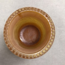 Load image into Gallery viewer, St. Clair Caramel Slag Glass Toothpick Holder - Beaded Holly (~2.5x2.75)
