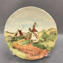 Load image into Gallery viewer, Vintage Art Pottery Wall Plate By Hubert Du Roscoat Windmill (6")
