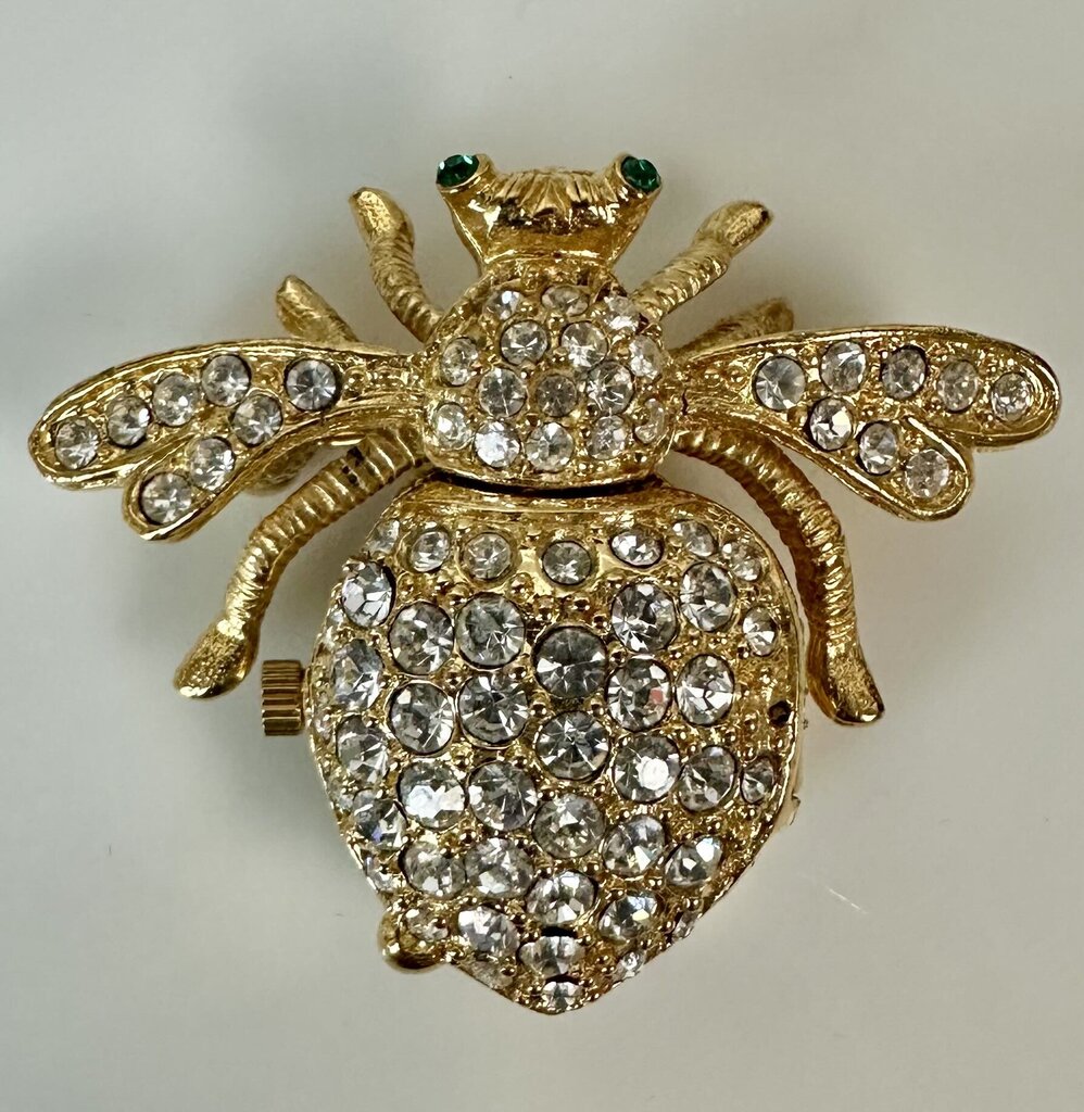 Vintage JOAN RIVERS Crystal Pave Queen Bee Watch Brooch Joan Rivers | Accessories | Vintage Joan Rivers Crystal Pave  main image 2
