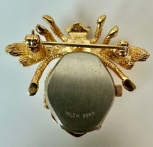 Load image into Gallery viewer, Vintage Joan Rivers Pave Crystal Queen Bee Watch Brooch Pin (1.25")
