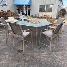 Load image into Gallery viewer, Metal/Glass Patio Bar (39x29x36) w/4 Chair Stools
