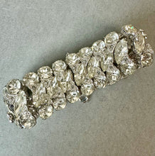 Load image into Gallery viewer, Vintage Eisenberg Ice Clear Rhinestone Bling Statement 7.25" Bracelet &amp; Clip Earrings Set
