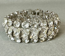 Load image into Gallery viewer, Vintage Eisenberg Ice Clear Rhinestone Bling Statement 7.25" Bracelet &amp; Clip Earrings Set
