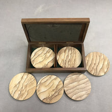 Load image into Gallery viewer, Thirsty Stone Natural Sandstone Coasters New In Box Set of 6 Natural Cork Back (2x9x5)

