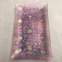 Load image into Gallery viewer, Vintage 70's Handpainted Frosted Art Glass Tray (6x9)
