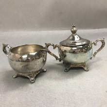 Load image into Gallery viewer, Vintage Silverplate Creamer and Sugar Set (5") Set of 2
