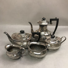 Load image into Gallery viewer, 5 Piece Vintage Cheltenham Sheffield Fluted Coffee Tea Set Silverplate England
