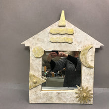 Load image into Gallery viewer, Celestial Themed Wooden House Mirror (21x18)
