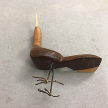 Load image into Gallery viewer, Wood Carved Bird with Wire Feet (4")
