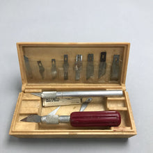 Load image into Gallery viewer, Vintage X-ACTO Hobby Chest Knife Tool Set In Wood Box Blades (2x6x3)
