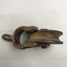 Load image into Gallery viewer, Antique Primitive Large Cast Iron/Wood Wheel Barn Pulley Country Farm Home Decor (11")
