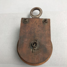 Load image into Gallery viewer, Antique Wooden Block &amp; Tackle Pulley (10")
