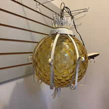 Load image into Gallery viewer, Amber Glass Globe / Metal Light Fixture (15")
