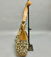 Load image into Gallery viewer, Coach Hamptons Hobo Signature Logo Canvas Leather Trim Purse As-Is (12x14x3")
