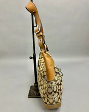 Load image into Gallery viewer, Coach Hamptons Hobo Signature Logo Canvas Leather Trim Purse As-Is (12x14x3")
