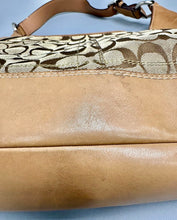 Load image into Gallery viewer, Coach Hamptons Hobo Signature Logo Canvas Leather Trim Purse As-Is (12x14x3")
