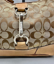 Load image into Gallery viewer, Coach Hamptons Hobo Signature Logo Canvas Leather Trim Purse As-Is (12x14x3")
