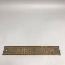 Load image into Gallery viewer, Vintage Brass Ladies Room Sign (2.5x14)
