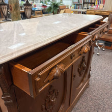 Load image into Gallery viewer, Antique Walnut Sideboard/Buffet w/Marble Top (41x51x21)
