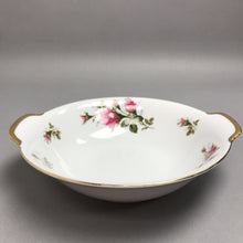 Load image into Gallery viewer, Vintage Moss Rose Serving Bowl Handled Floral Gold Rim (2x8.5)
