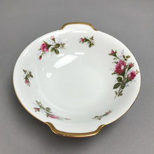 Load image into Gallery viewer, Vintage Moss Rose Serving Bowl Handled Floral Gold Rim (2x8.5)
