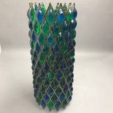 Load image into Gallery viewer, MCM Green &amp; Blue Lucite 3D Diamond Hanging Swag Lamp Shade (19")
