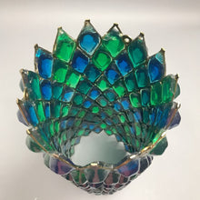 Load image into Gallery viewer, MCM Green &amp; Blue Lucite 3D Diamond Hanging Swag Lamp Shade (19")
