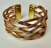 Load image into Gallery viewer, Creative Copper Artisan Copper &amp; Brass Braided Cuff Bracelet
