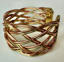 Load image into Gallery viewer, Creative Copper Artisan Copper &amp; Brass Braided Cuff Bracelet
