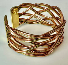 Load image into Gallery viewer, Creative Copper Artisan Copper &amp; Brass Braided Cuff Bracelet
