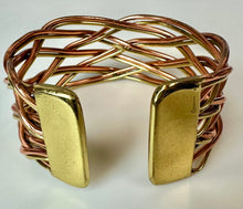 Load image into Gallery viewer, Creative Copper Artisan Copper &amp; Brass Braided Cuff Bracelet
