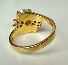 Load image into Gallery viewer, Gold Electoplated Sterling CZ Engagement Ring sz 7
