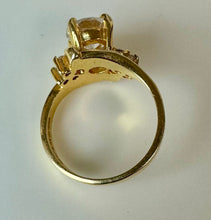 Load image into Gallery viewer, Gold Electoplated Sterling CZ Engagement Ring sz 7
