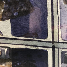 Load image into Gallery viewer, Framed Watercolor "Railroad Switch Tower by Tracks" by J. Noble (37x30)
