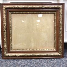 Load image into Gallery viewer, Antique Wood Frame with Ornate Gold Tone Border (30x34)
