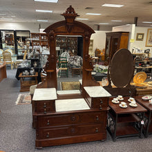 Load image into Gallery viewer, Antique Walnut Dresser w/Mirror Marble Top (90x51x22)
